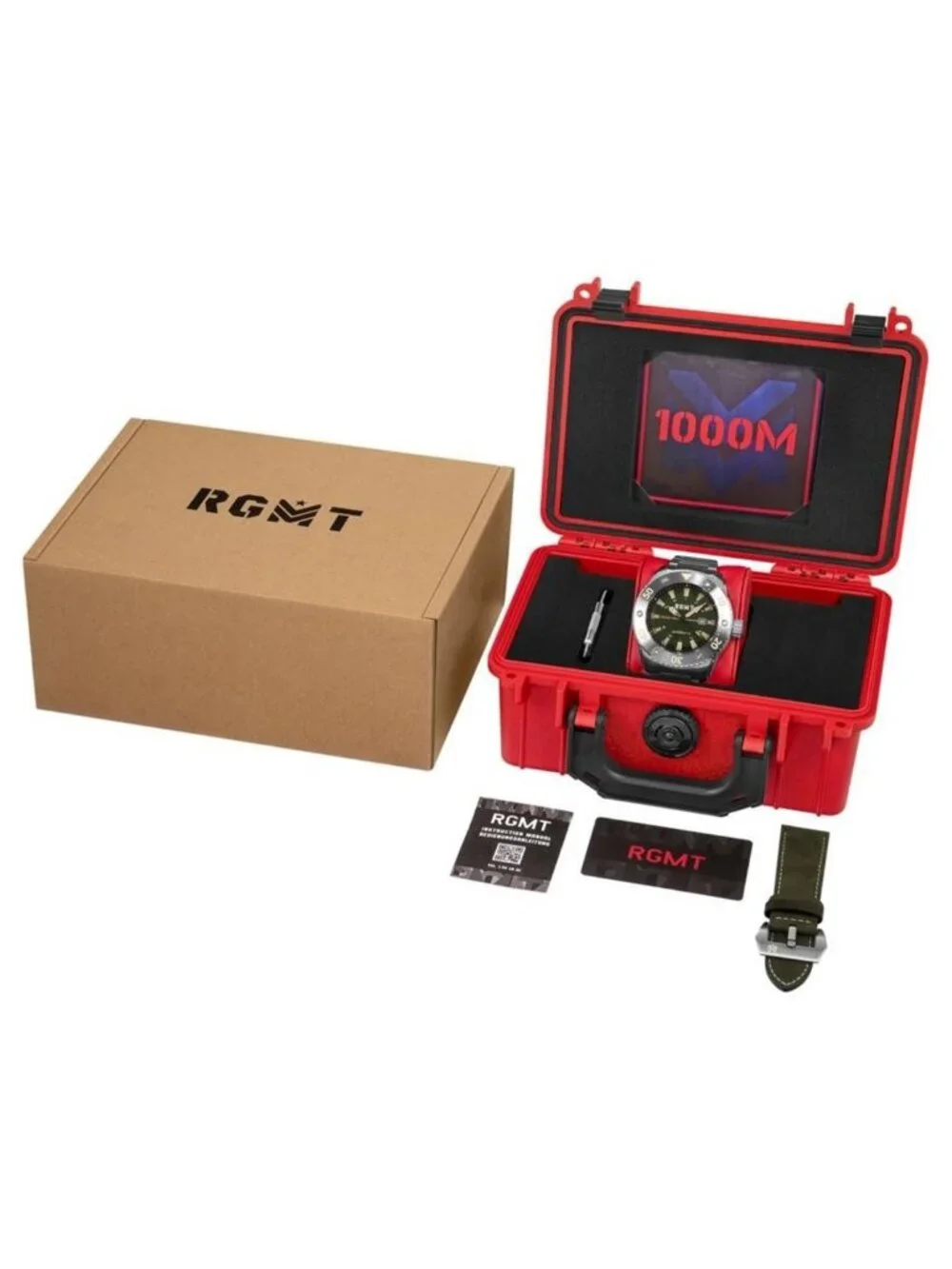 NWT Rgmt All-Brite Green Dial Men's Watch